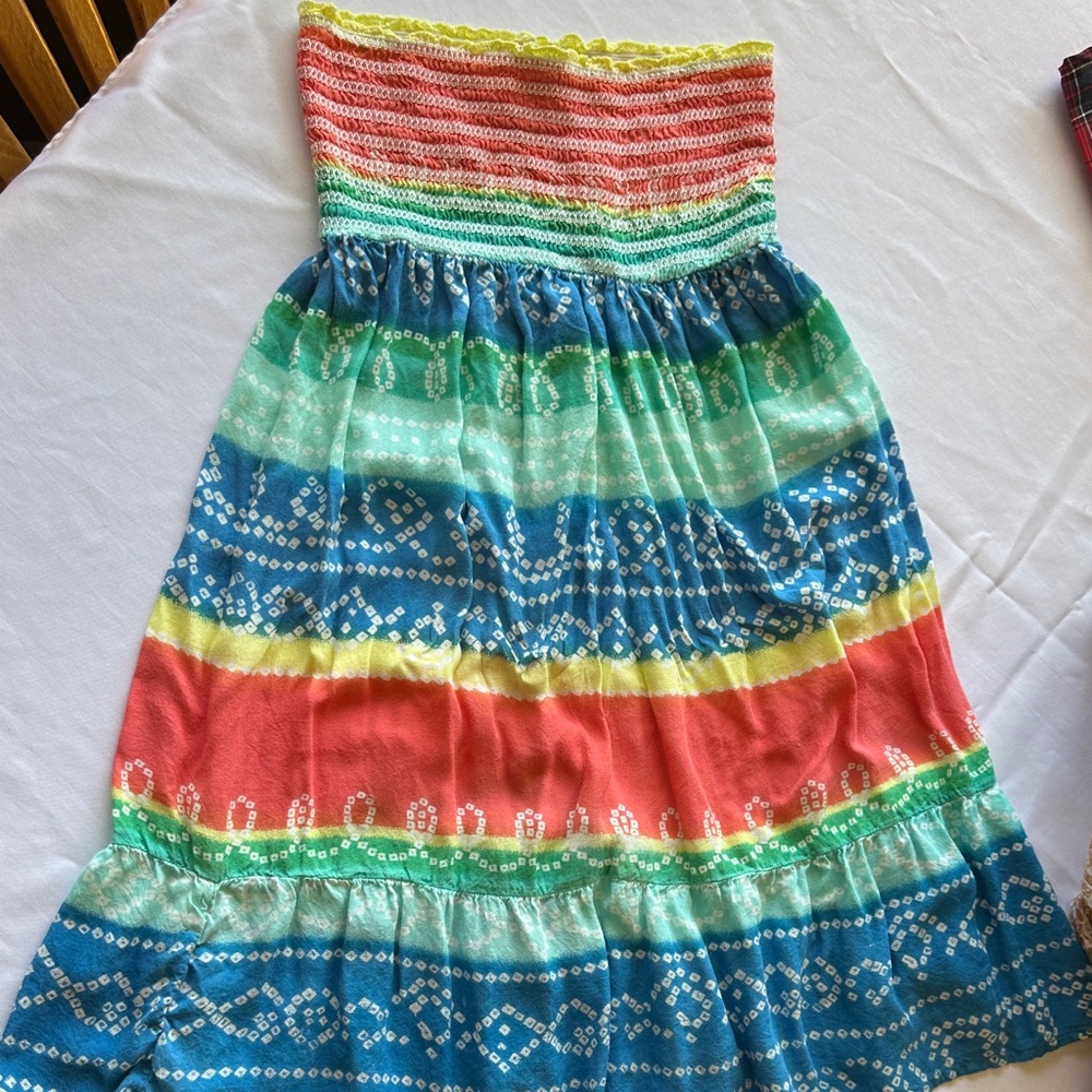 Raviya Tie Dye Pattern Strapless Tube Dress Size M